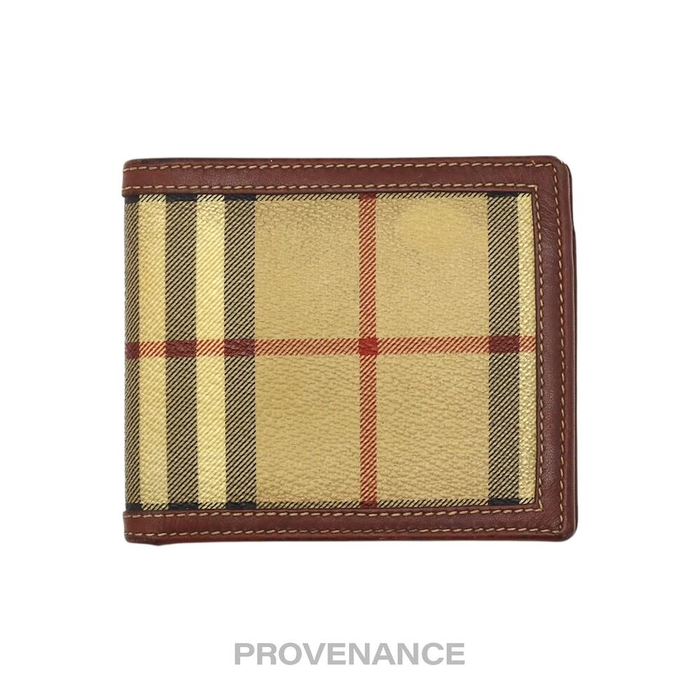 🔴 Burberry Bifold Wallet - Haymarket Check Brown